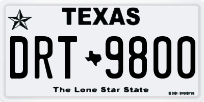 TX license plate DRT9800