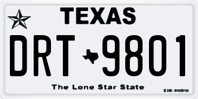 TX license plate DRT9801