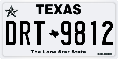 TX license plate DRT9812