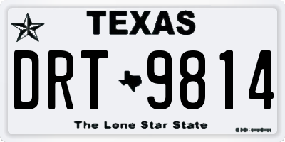 TX license plate DRT9814