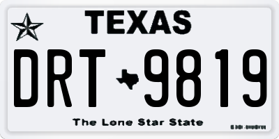 TX license plate DRT9819