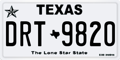 TX license plate DRT9820