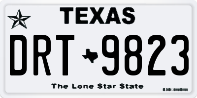 TX license plate DRT9823
