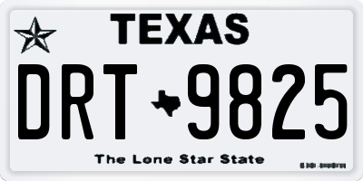 TX license plate DRT9825