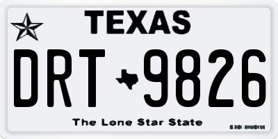TX license plate DRT9826