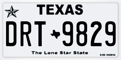 TX license plate DRT9829