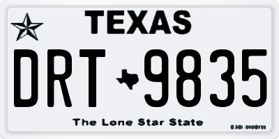 TX license plate DRT9835