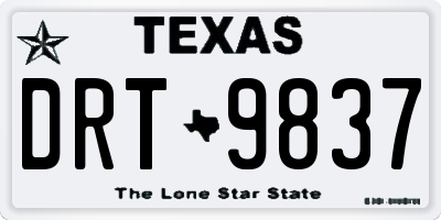 TX license plate DRT9837