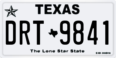 TX license plate DRT9841