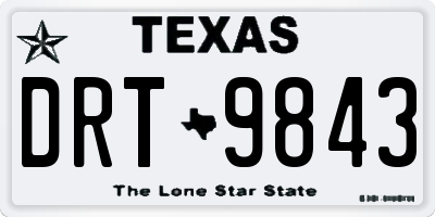 TX license plate DRT9843