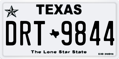 TX license plate DRT9844