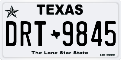TX license plate DRT9845