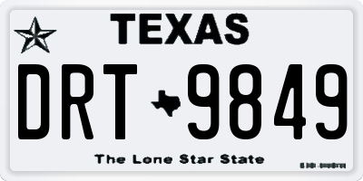 TX license plate DRT9849