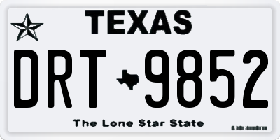 TX license plate DRT9852