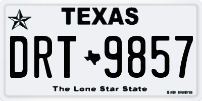 TX license plate DRT9857