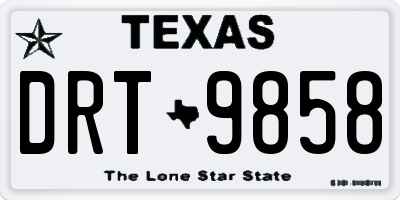 TX license plate DRT9858