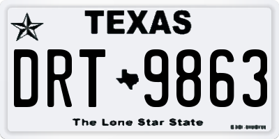 TX license plate DRT9863