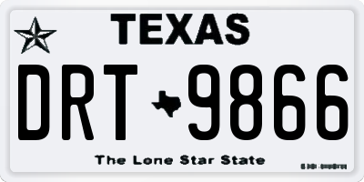 TX license plate DRT9866