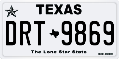 TX license plate DRT9869