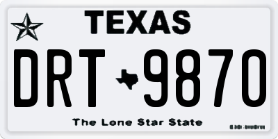 TX license plate DRT9870