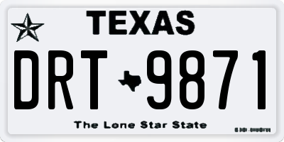 TX license plate DRT9871