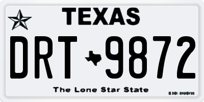TX license plate DRT9872