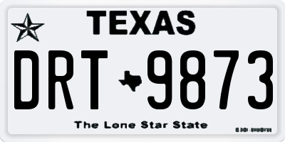 TX license plate DRT9873