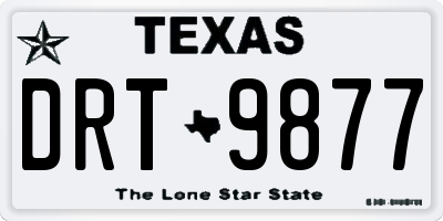 TX license plate DRT9877