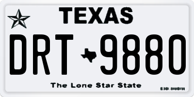 TX license plate DRT9880