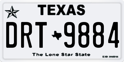 TX license plate DRT9884