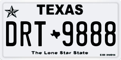 TX license plate DRT9888
