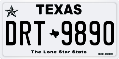 TX license plate DRT9890