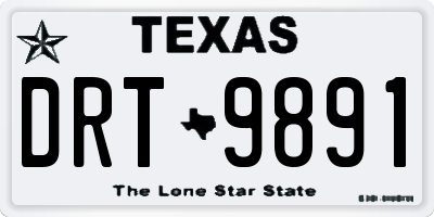TX license plate DRT9891