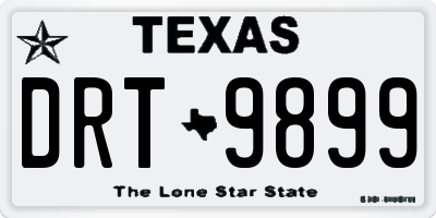 TX license plate DRT9899