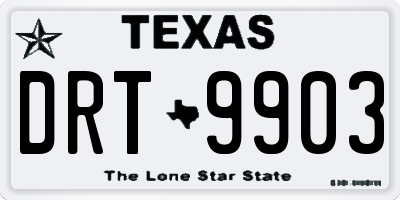TX license plate DRT9903