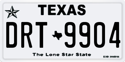 TX license plate DRT9904