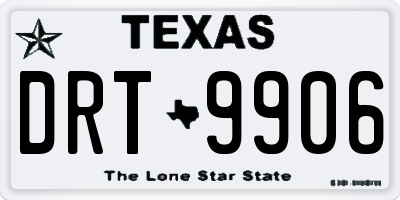 TX license plate DRT9906