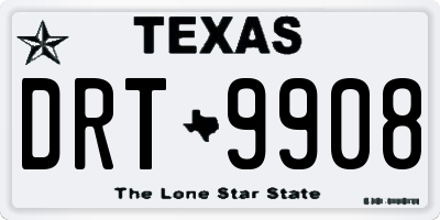TX license plate DRT9908