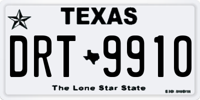 TX license plate DRT9910
