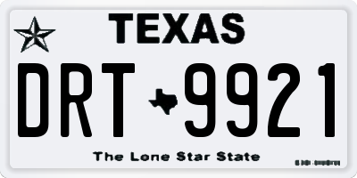 TX license plate DRT9921