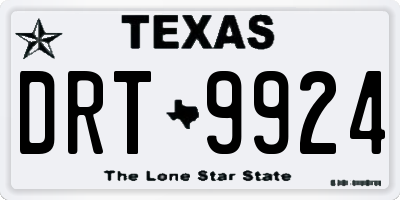 TX license plate DRT9924