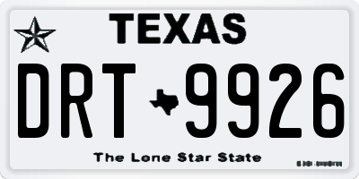 TX license plate DRT9926