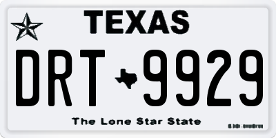TX license plate DRT9929
