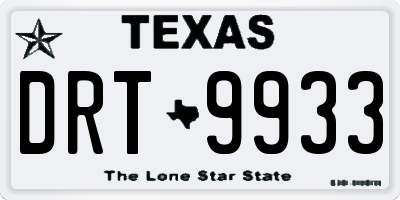 TX license plate DRT9933