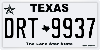 TX license plate DRT9937