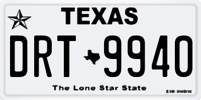 TX license plate DRT9940