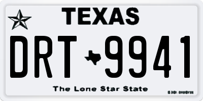TX license plate DRT9941