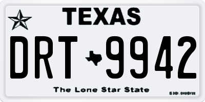 TX license plate DRT9942