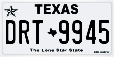 TX license plate DRT9945