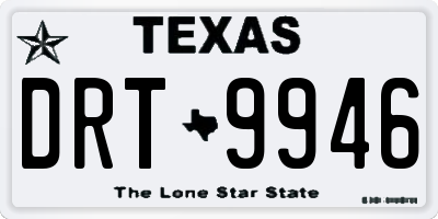 TX license plate DRT9946